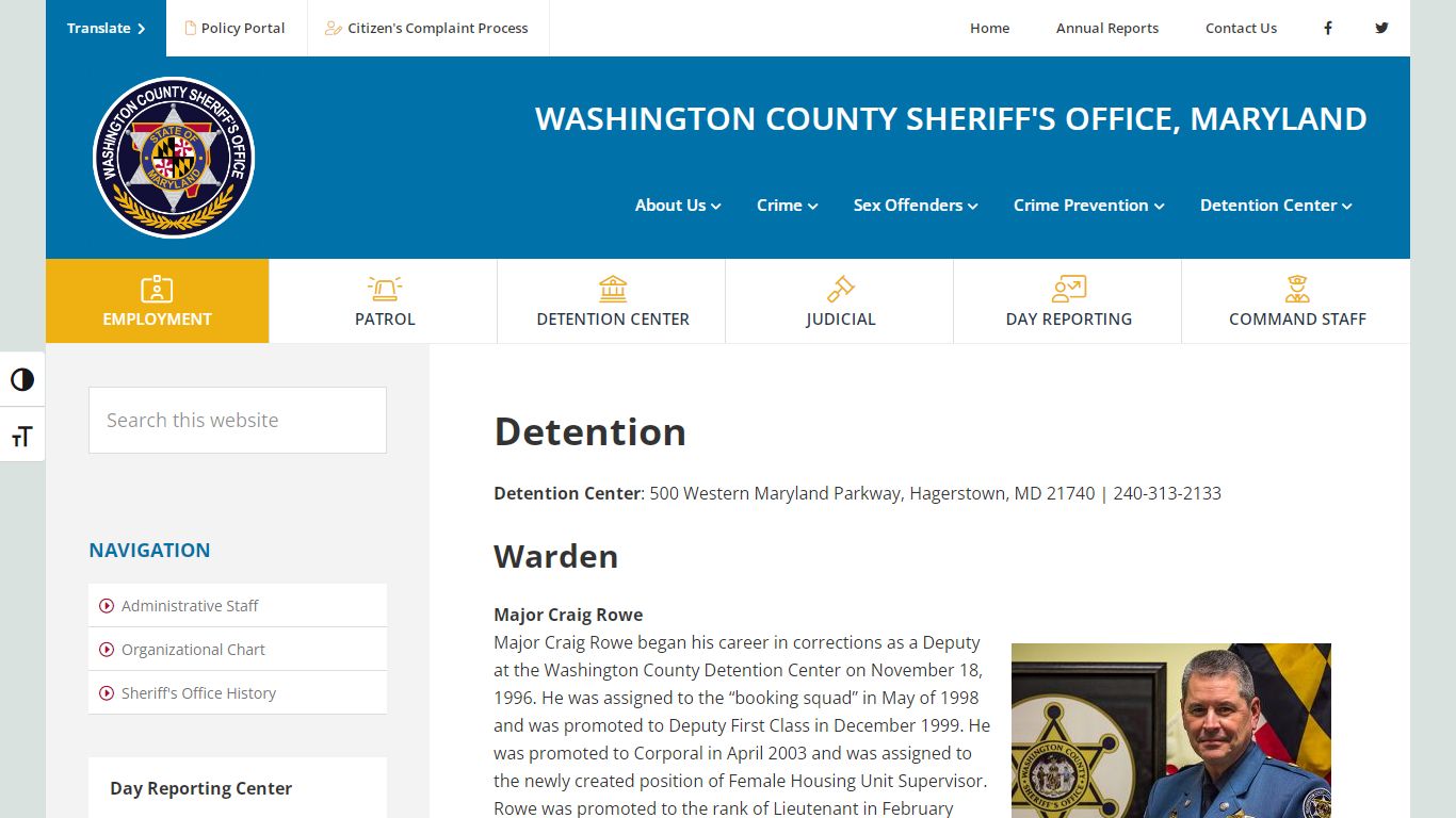Detention - Washington County Sheriff's Office
